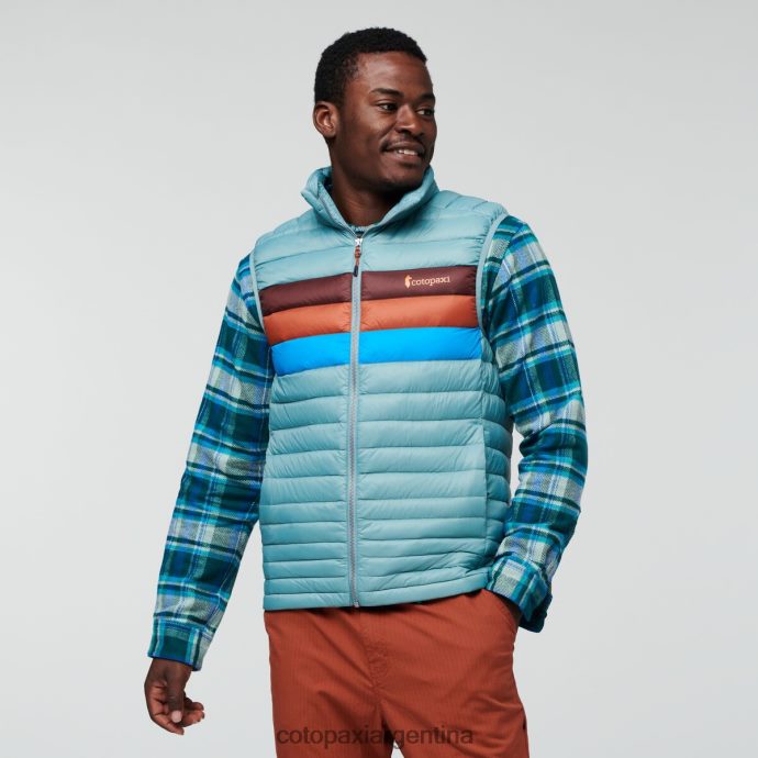 ropa Cotopaxi chaleco de plumas fuego rayas de pasto azul hombres J66PTF128