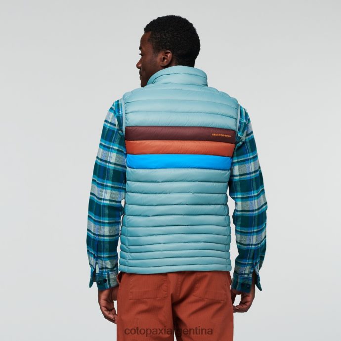 ropa Cotopaxi chaleco de plumas fuego rayas de pasto azul hombres J66PTF128
