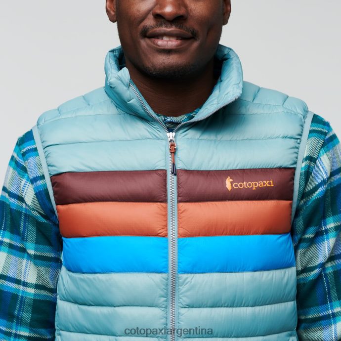 ropa Cotopaxi chaleco de plumas fuego rayas de pasto azul hombres J66PTF128