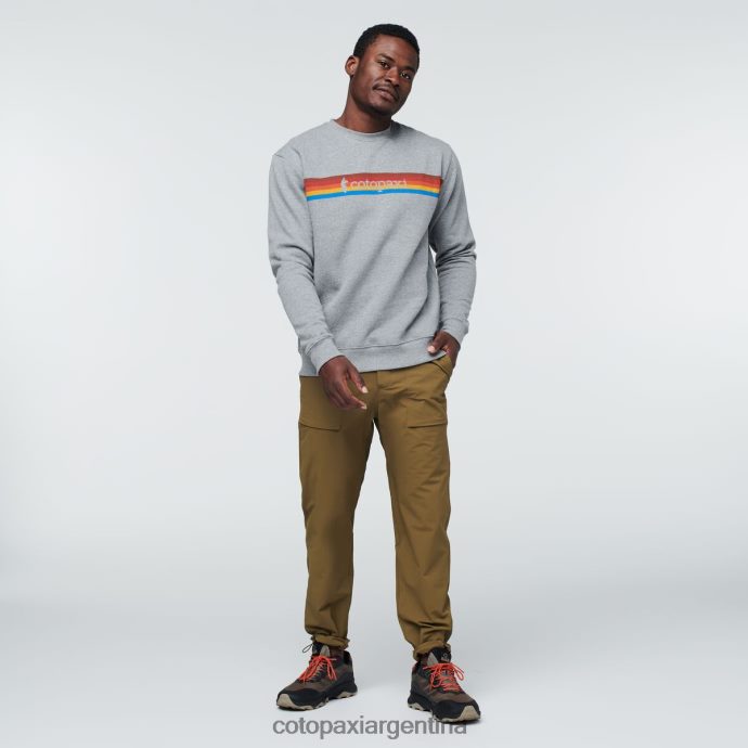 ropa Cotopaxi sudadera orgánica con cuello redondo on the horizonte cuero gris hombres J66PTF136