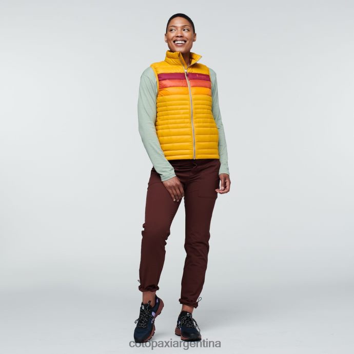 ropa Cotopaxi chaleco de plumas fuego rayas ámbar mujer J66PTF43