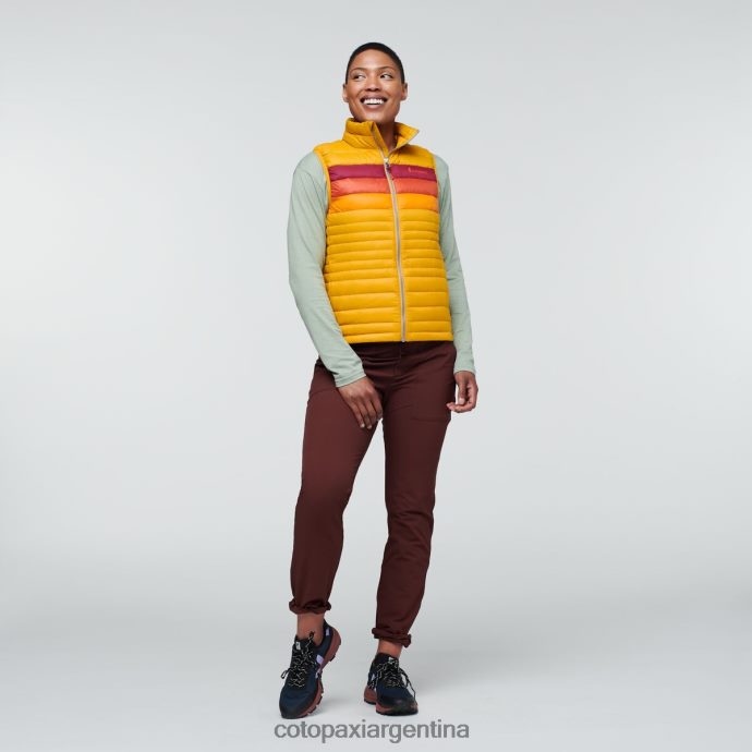 ropa Cotopaxi chaleco de plumas fuego rayas ámbar mujer J66PTF43