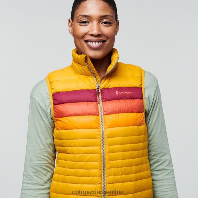 ropa Cotopaxi chaleco de plumas fuego rayas ámbar mujer J66PTF43