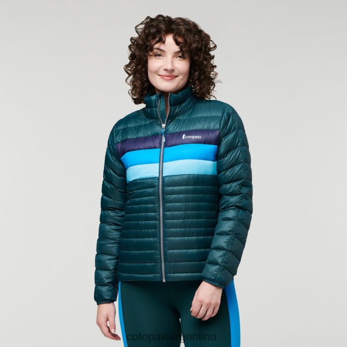 ropa Cotopaxi chaqueta de plumas fuego rayas del océano profundo mujer J66PTF32