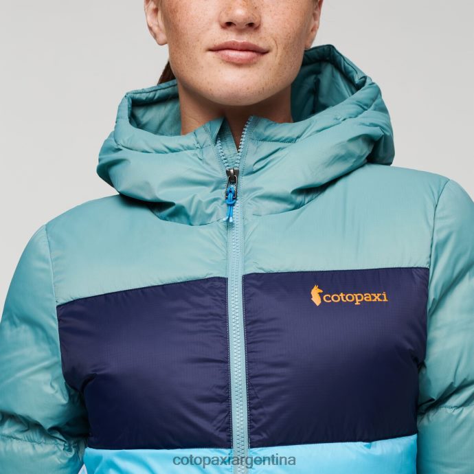 ropa Cotopaxi chaqueta solazo de plumas con capucha pasto azul/cielo azul mujer J66PTF1