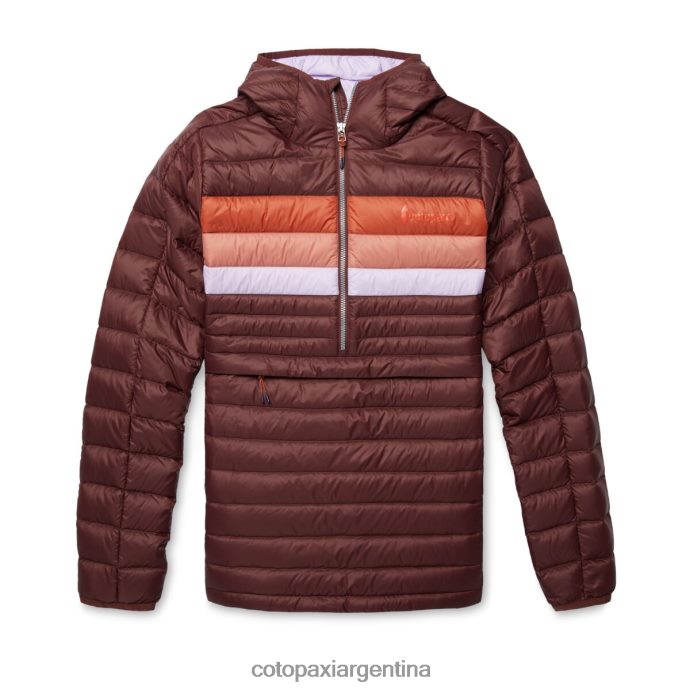 ropa Cotopaxi sudadera con capucha fuego down rayas castañas mujer J66PTF5