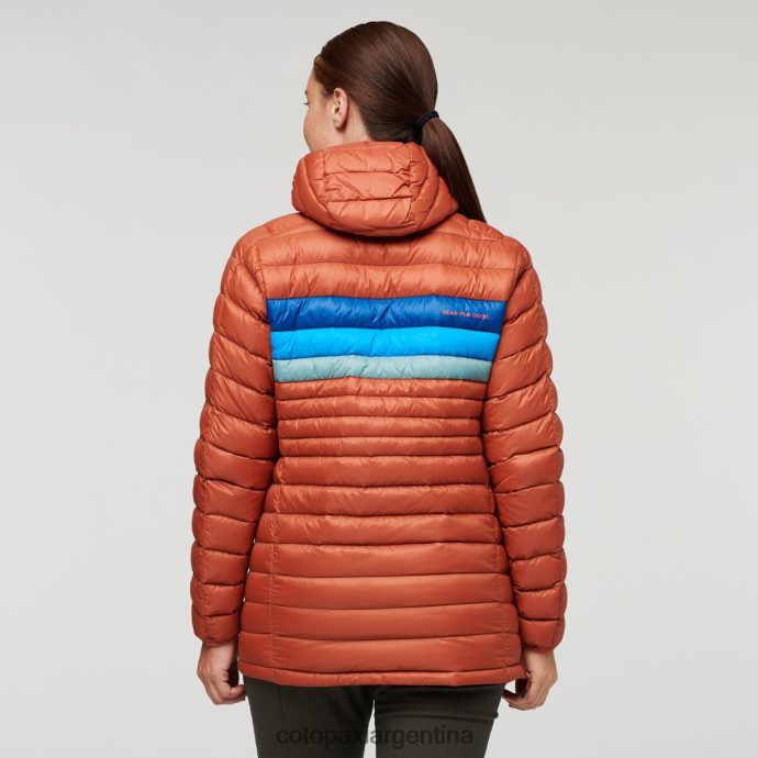 ropa Cotopaxi sudadera con capucha fuego down rayas de especias mujer J66PTF2