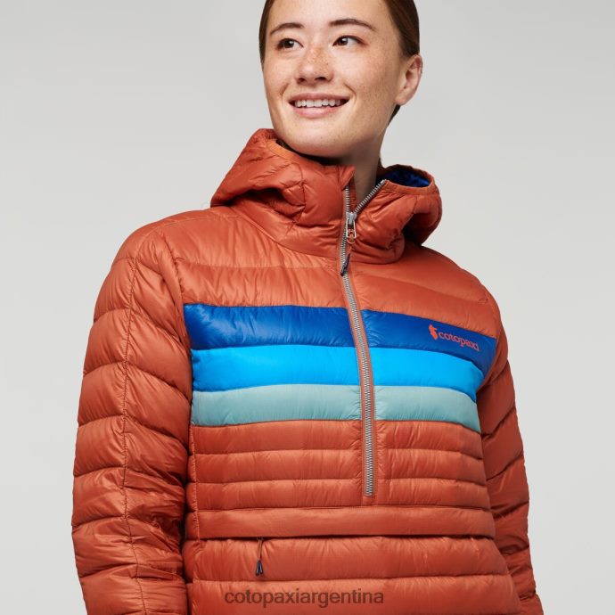 ropa Cotopaxi sudadera con capucha fuego down rayas de especias mujer J66PTF2