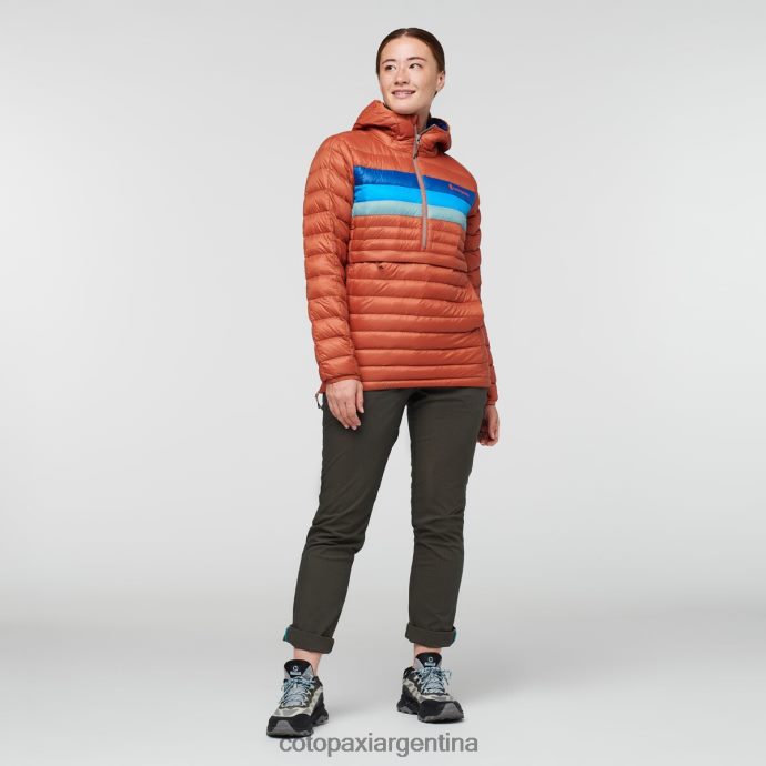 ropa Cotopaxi sudadera con capucha fuego down rayas de especias mujer J66PTF2