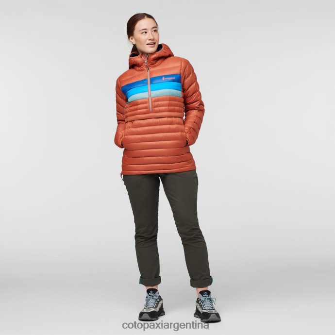ropa Cotopaxi sudadera con capucha fuego down rayas de especias mujer J66PTF2