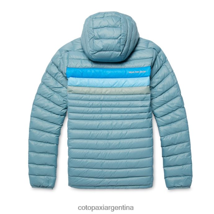 ropa Cotopaxi sudadera con capucha fuego down rayas de pasto azul mujer J66PTF4