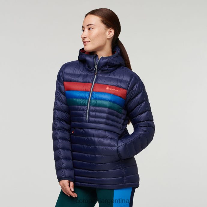 ropa Cotopaxi sudadera con capucha fuego down rayas marítimas mujer J66PTF3