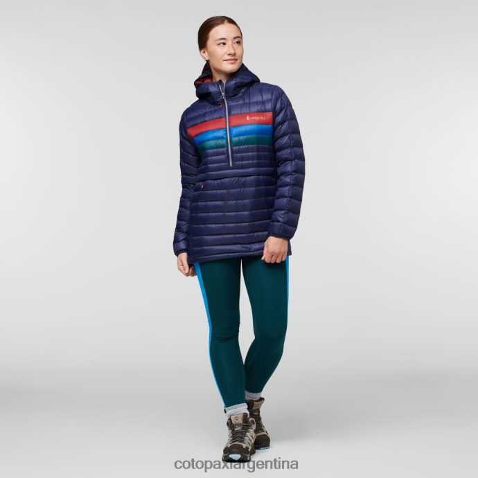 ropa Cotopaxi sudadera con capucha fuego down rayas marítimas mujer J66PTF3