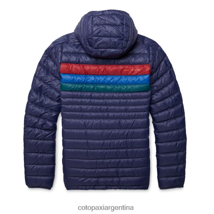 ropa Cotopaxi sudadera con capucha fuego down rayas marítimas mujer J66PTF3