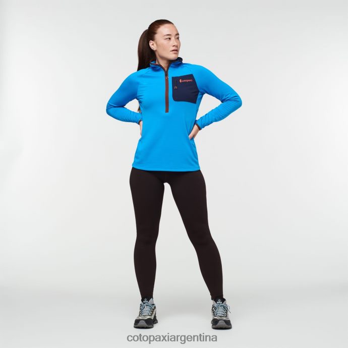 ropa Cotopaxi suéter otero de polar con media cremallera agua salada/castaño mujer J66PTF23