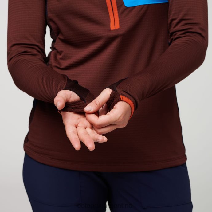 ropa Cotopaxi suéter otero de polar con media cremallera castaño/marítimo mujer J66PTF24