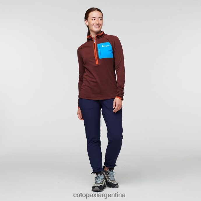 ropa Cotopaxi suéter otero de polar con media cremallera castaño/marítimo mujer J66PTF24