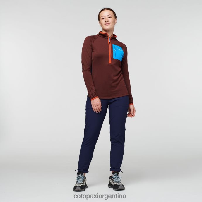 ropa Cotopaxi suéter otero de polar con media cremallera castaño/marítimo mujer J66PTF24