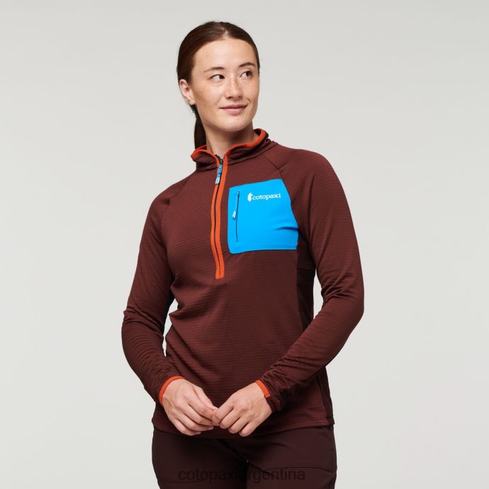 ropa Cotopaxi suéter otero de polar con media cremallera castaño/marítimo mujer J66PTF24