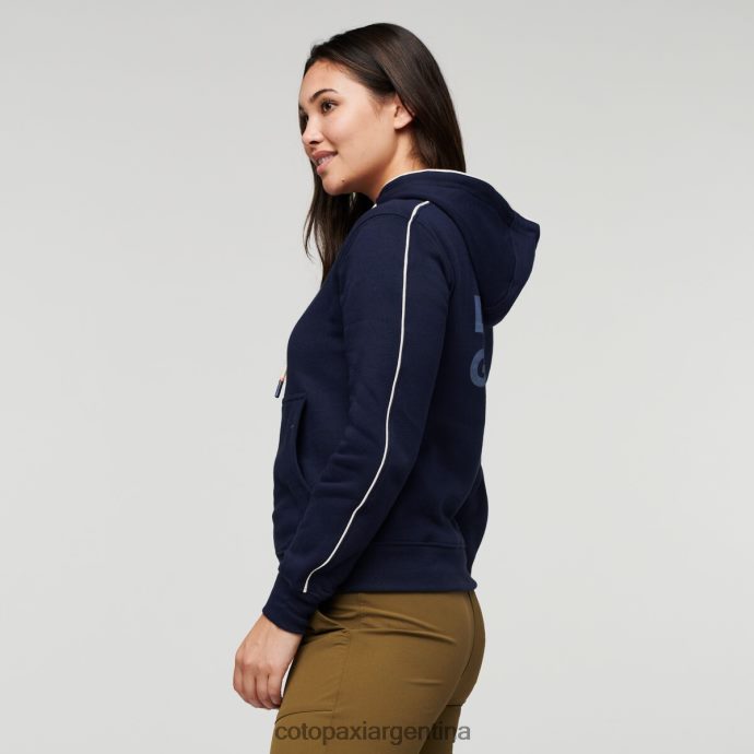 ropa Cotopaxi hacer buena sudadera orgánica con capucha y cremallera completa marítimo mujer J66PTF58